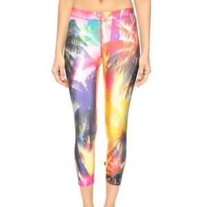 NWT Terez Neon Palms Performance Leggings Size Small